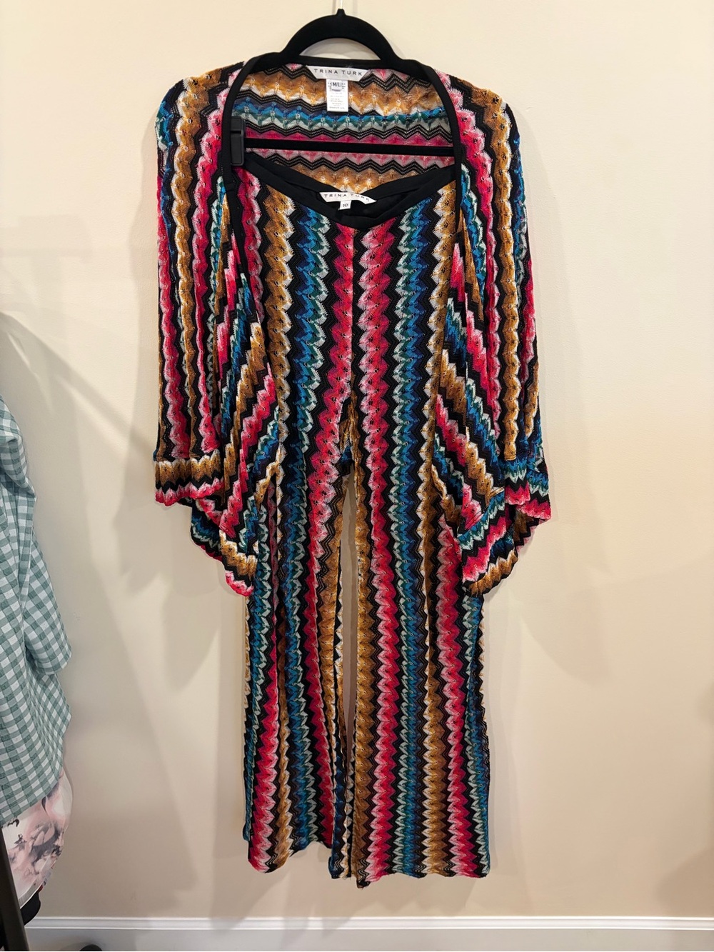 Trina Turk Multicolor Zigzag Knit Set Size L